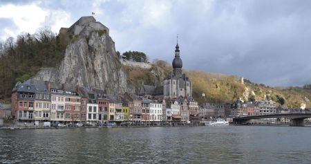 Dinant: citadel and Montagne de la Croix (to right on skyline)