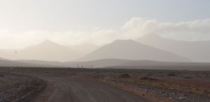 Early morning on El Cotillo plain It's a desert out there